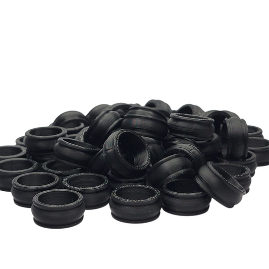 Pack of 50 black display rings for marbles