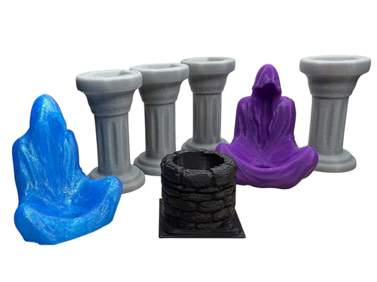 Reapers and Pillar Displays for marbles lot 5690