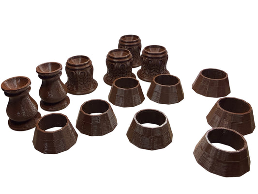 14 Brown Displays for 5/8" to 1" Shooter Marbles lot 8812
