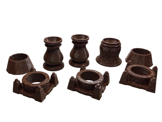 8 Brown Displays for 5/8" to 1" Marbles lot 8813