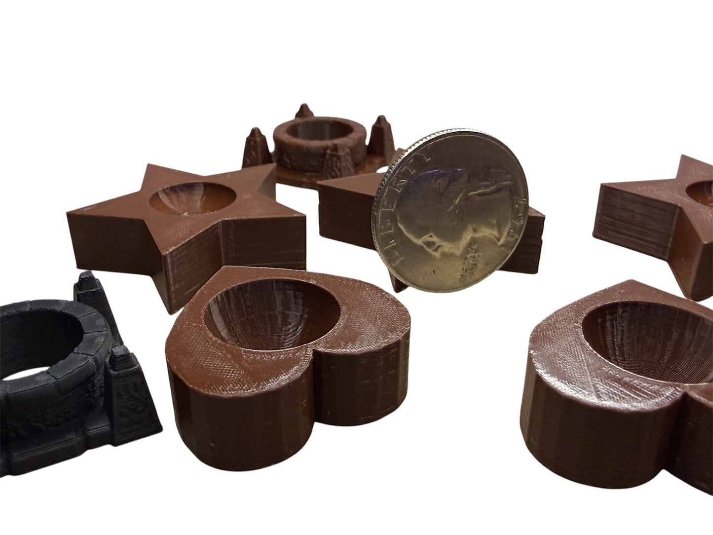 8 Black and Brown Marble Displays for 5/8" to 1" Marbles lot 8816